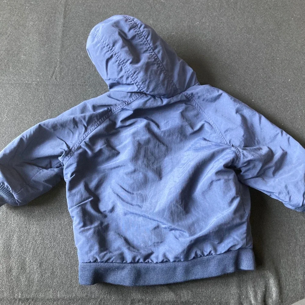 Lands End Kids 3T Navy Blue Thinsulate Fleece Lined Hooded Jacket‎ Made in USA